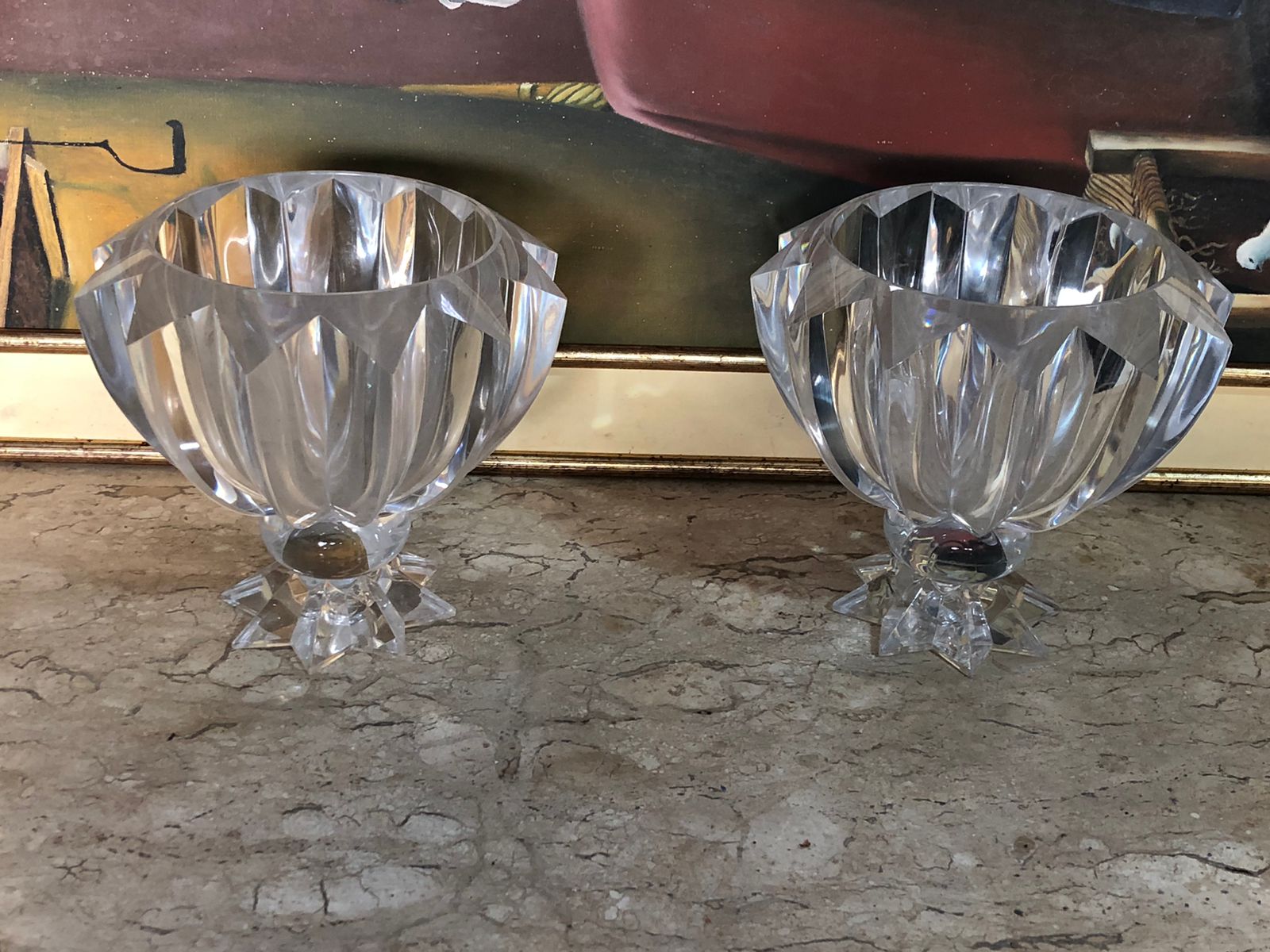 Par de Taças/Bowls de Cristal com Pé Estrela - foto 2