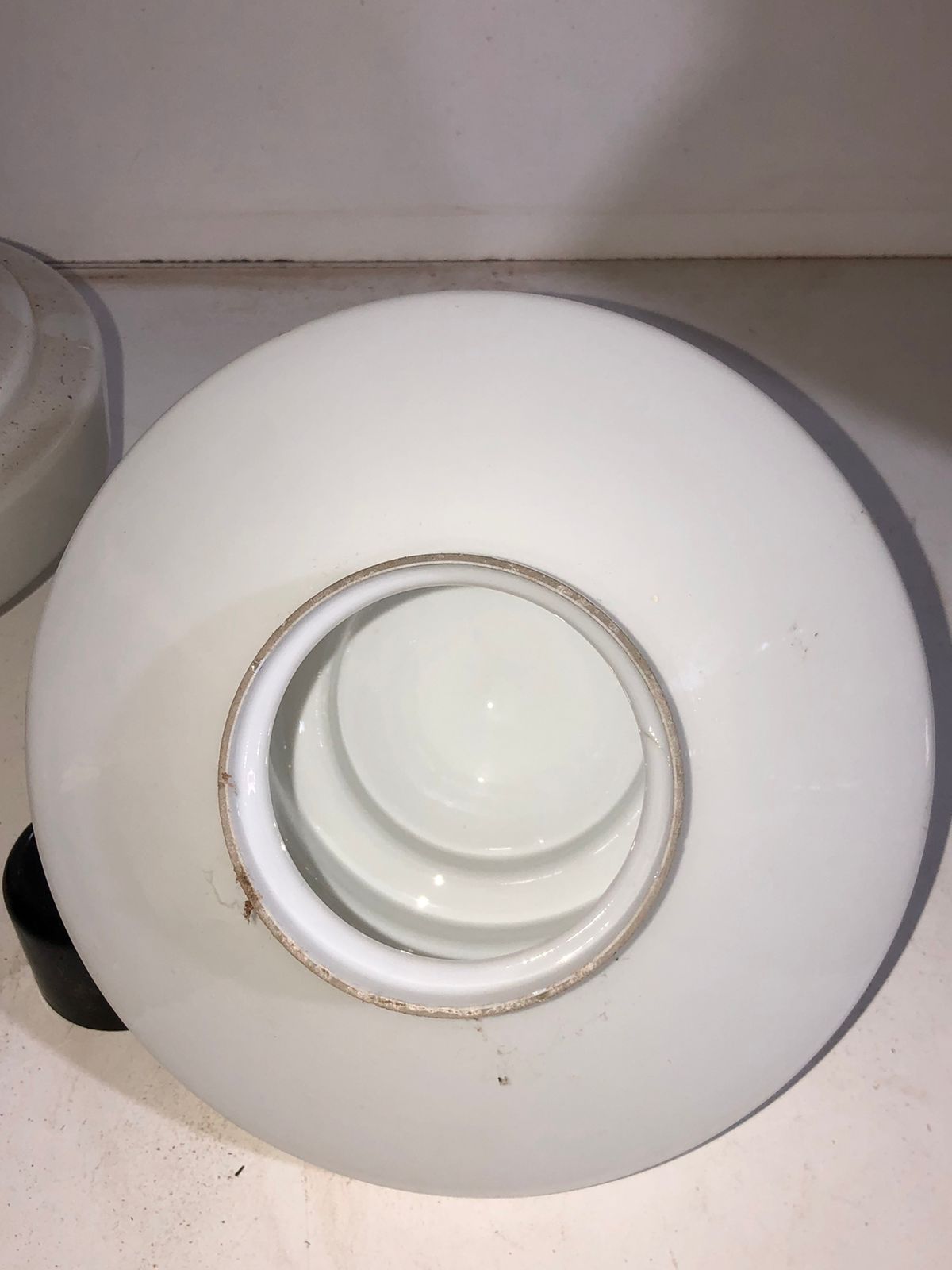 Cúpula de Vidro Branco Opalina
